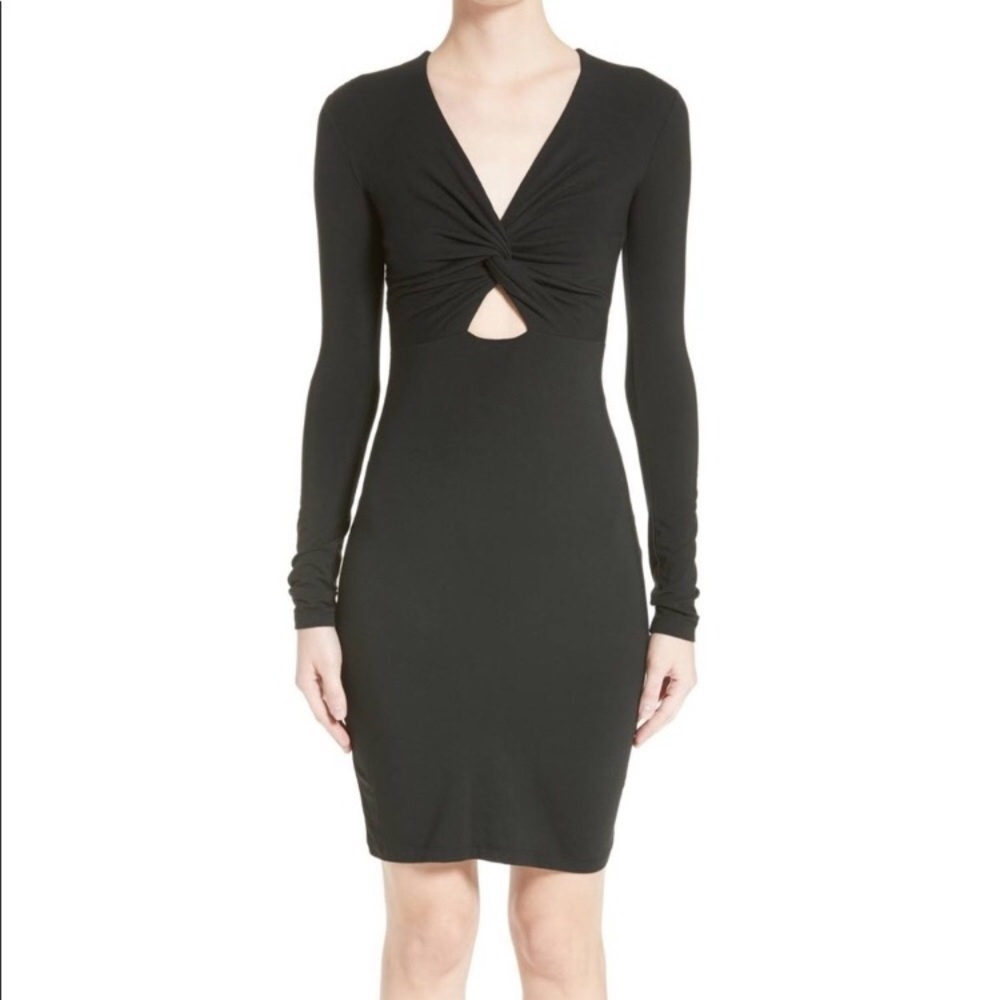 T by Alexander Wang black knot twist dress